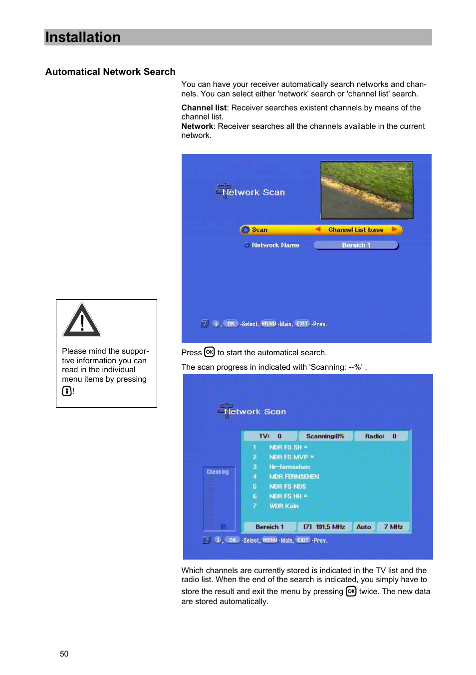 Installation | Kathrein UFD 574/S User Manual | Page 50 / 64