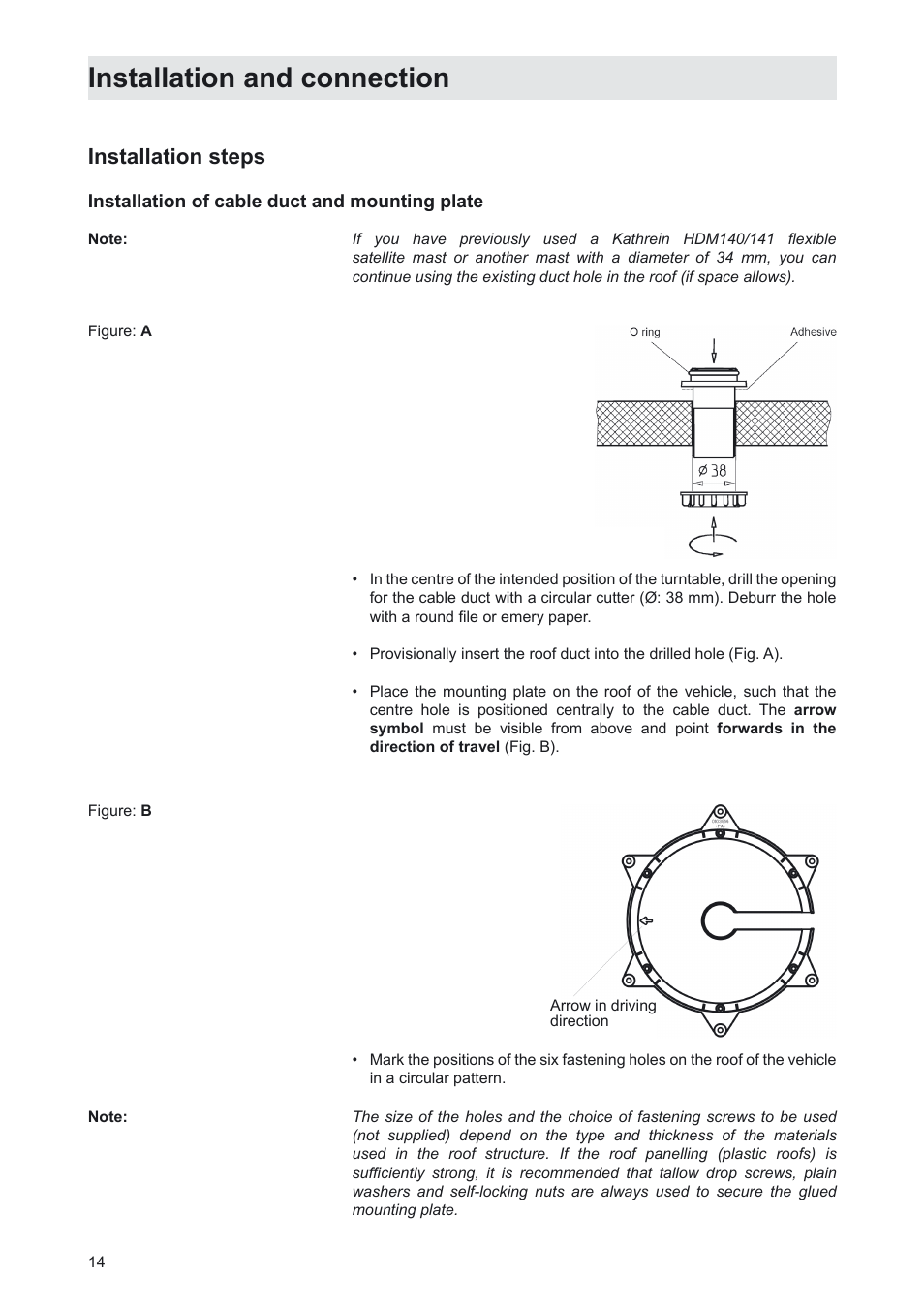 Installation and connection, Installation steps | Kathrein MobiSet 3 CAP 310 User Manual | Page 14 / 36