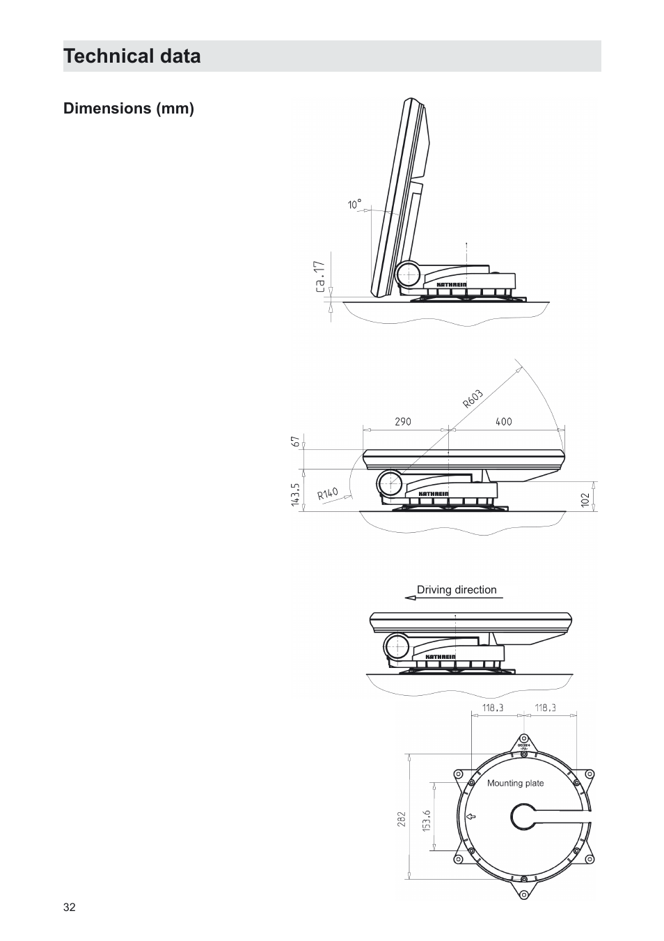 Technical data | Kathrein MobiSet 3 CAP 310 User Manual | Page 32 / 36