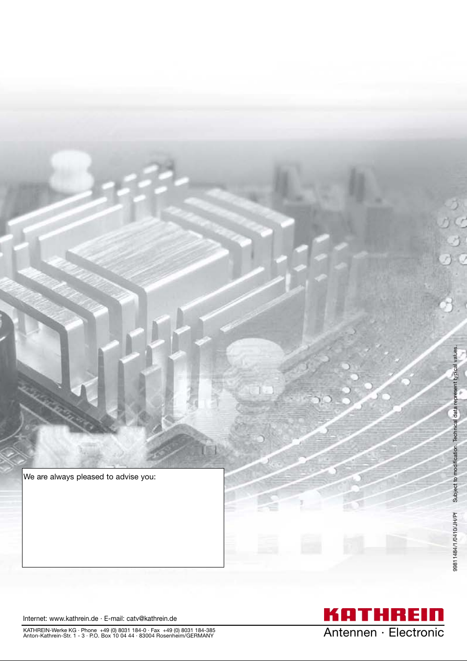 Antennen · electronic | Kathrein 3 User Manual | Page 20 / 20