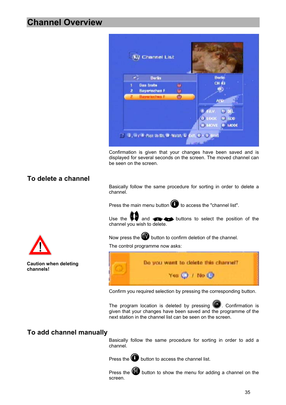 Channel overview | Kathrein UFD 570/S User Manual | Page 35 / 64