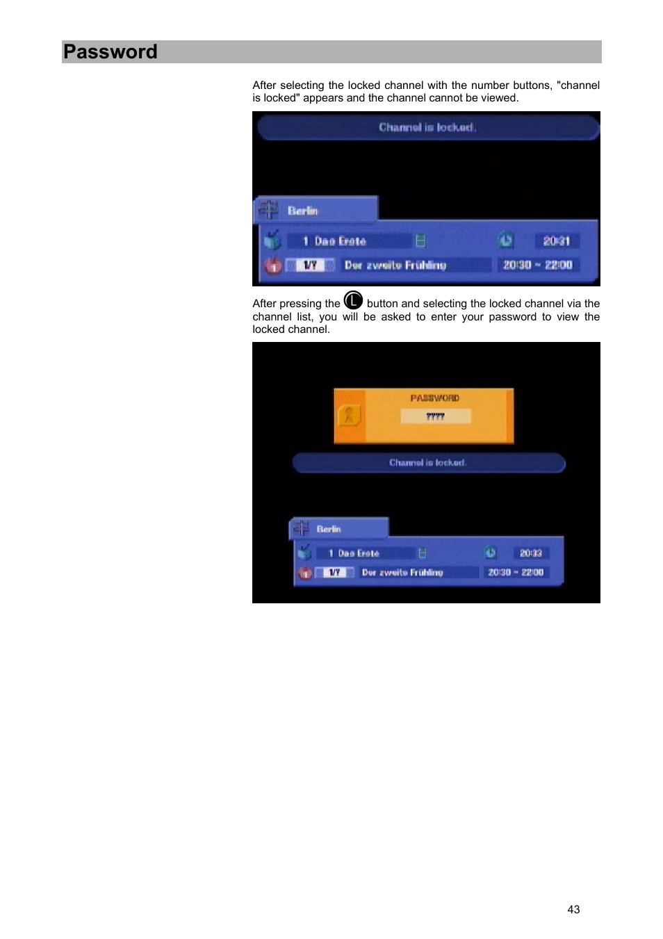 Password | Kathrein UFD 570/S User Manual | Page 43 / 64