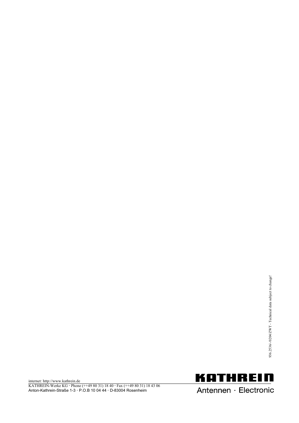 Kathrein UFD 570/S User Manual | Page 64 / 64