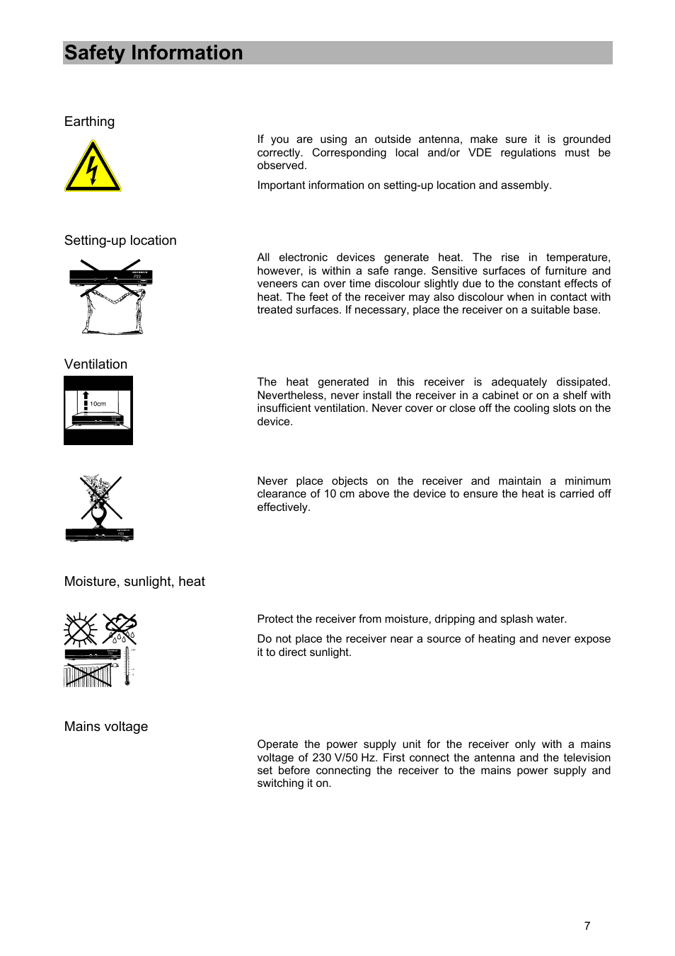 Safety information | Kathrein UFD 570/S User Manual | Page 7 / 64