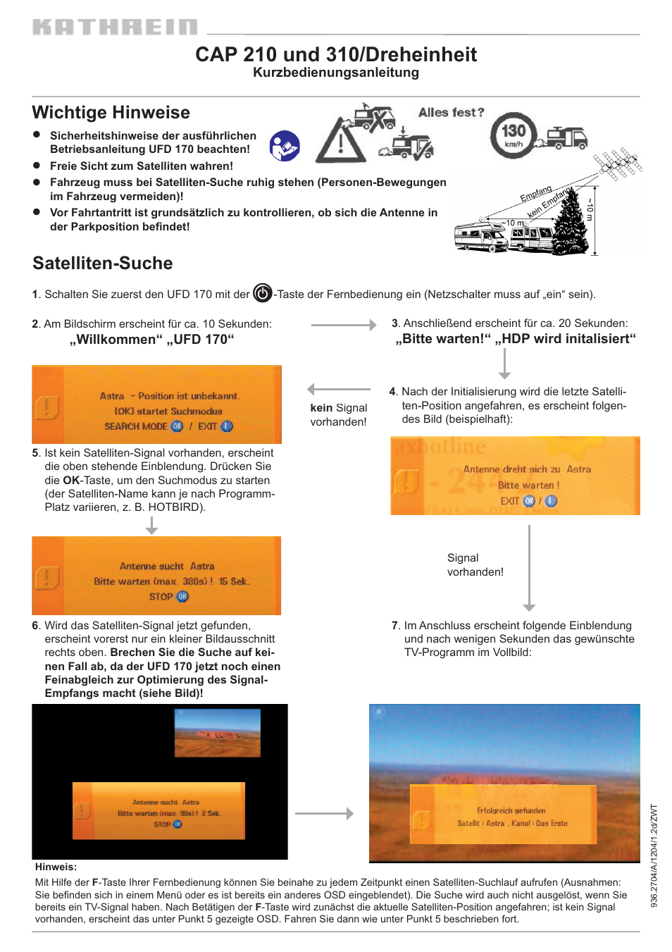 Kathrein 310 User Manual | 16 pages