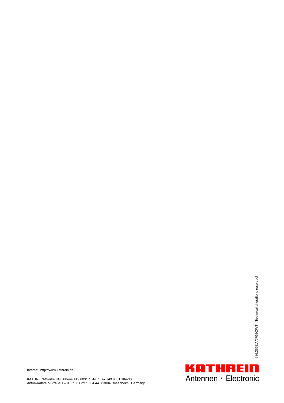 Kathrein UFE 371/S User Manual | Page 36 / 36