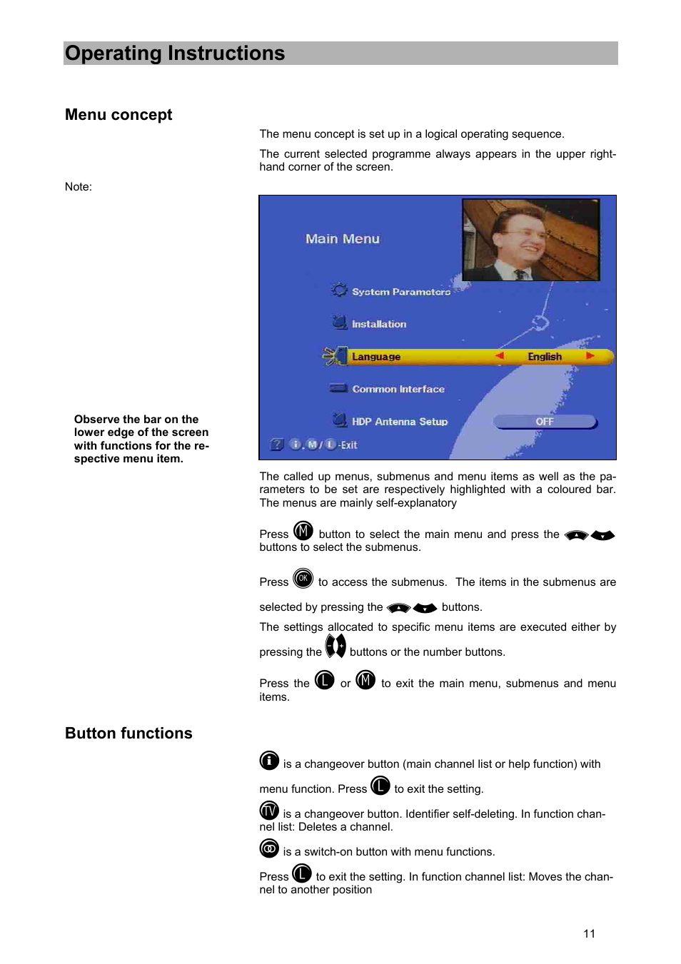 Operating instructions | Kathrein UFD 540 User Manual | Page 11 / 80