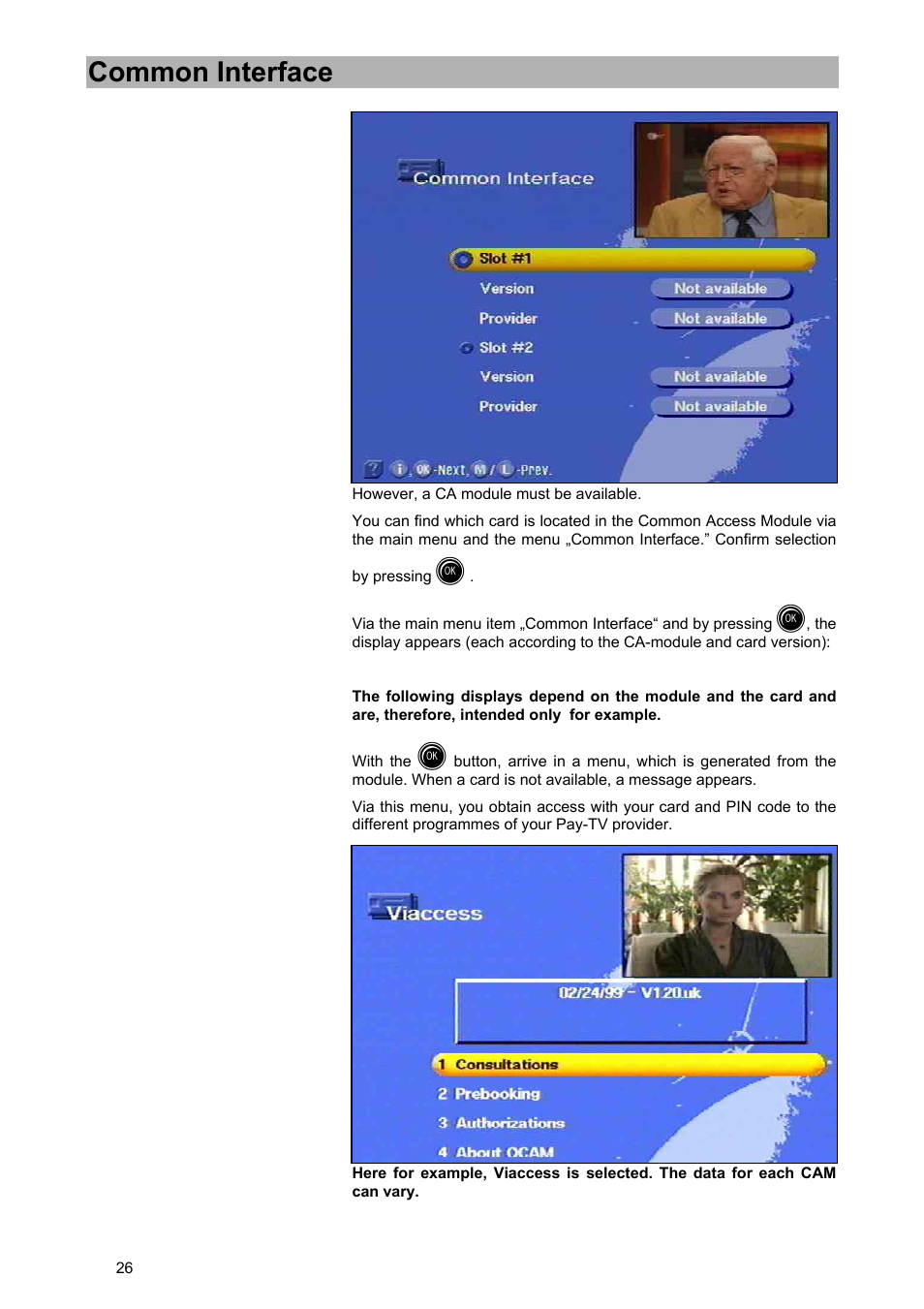 Common interface | Kathrein UFD 540 User Manual | Page 26 / 80