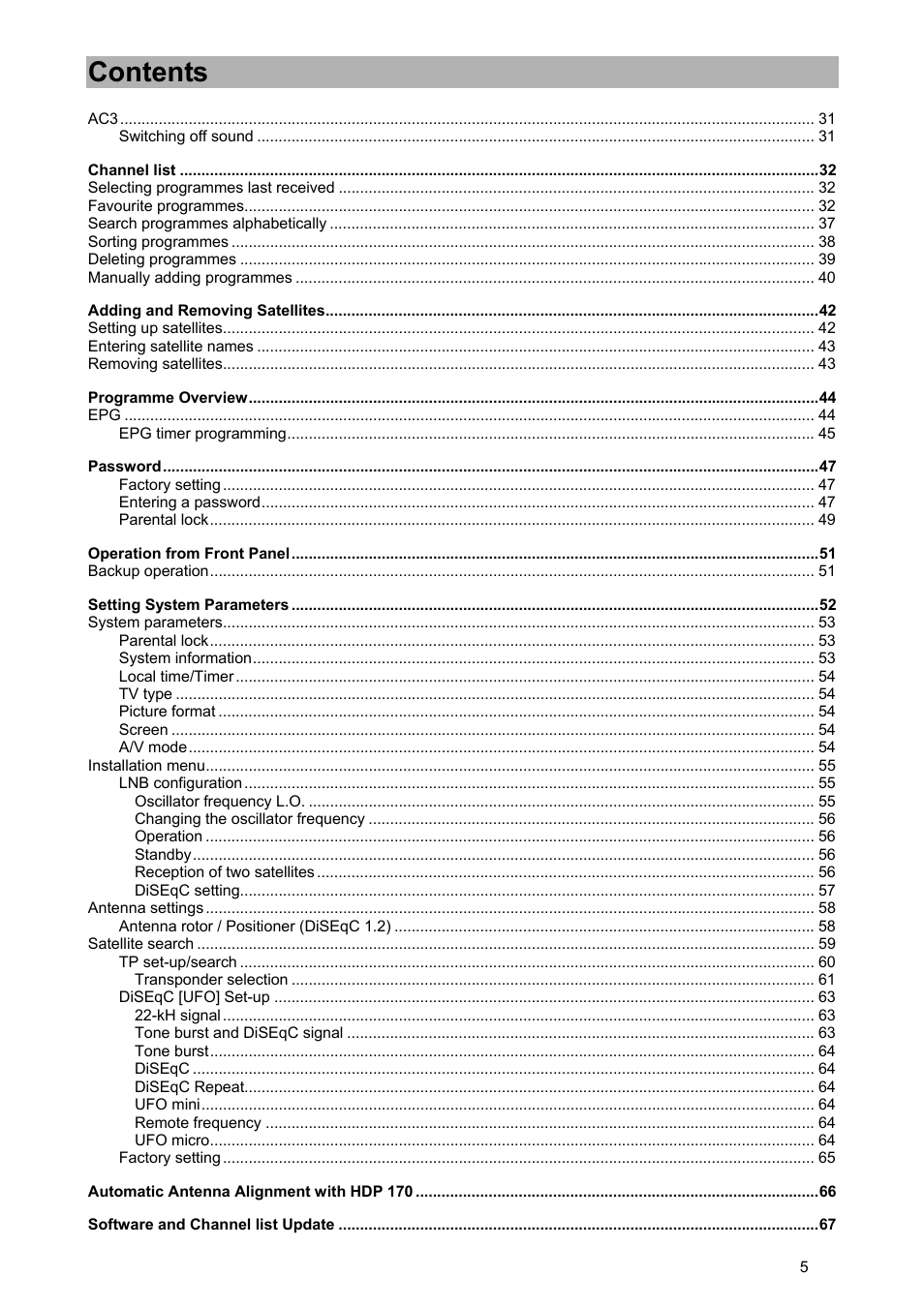 Kathrein UFD 540 User Manual | Page 5 / 80