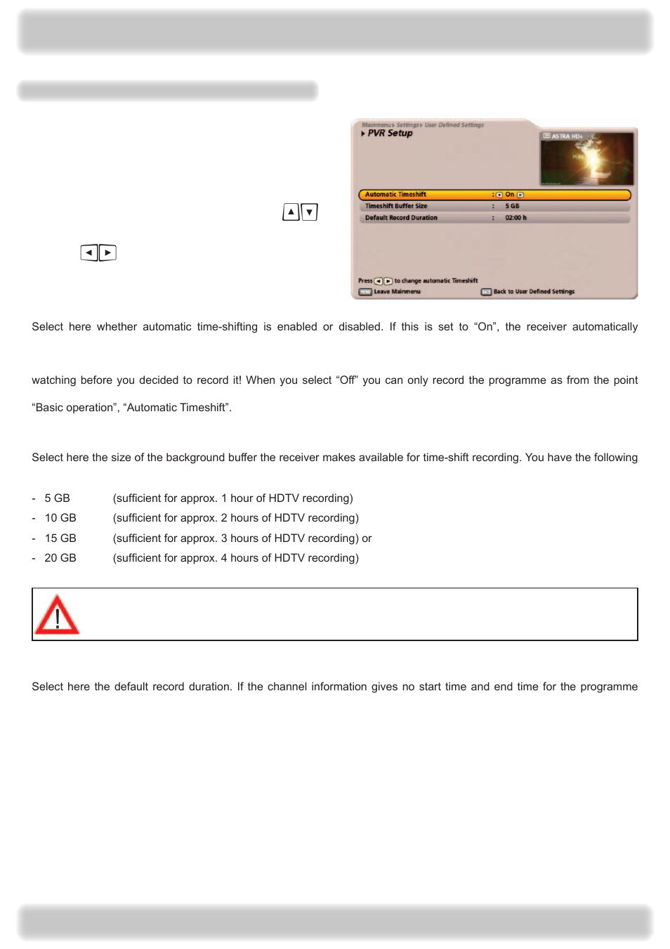 Main menu - settings | Kathrein UFS 922 si User Manual | Page 120 / 184