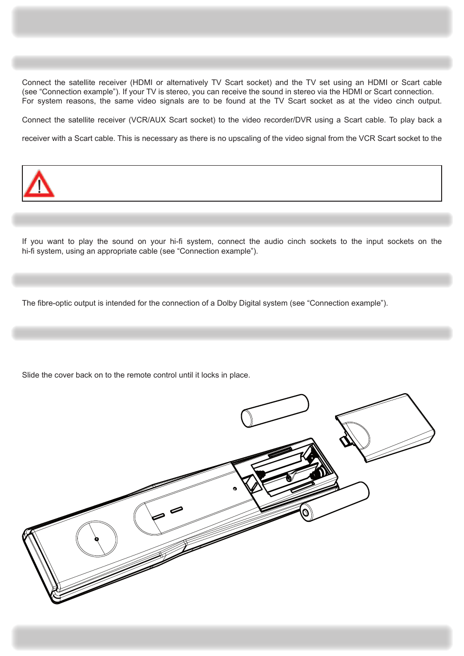 Connection and setup | Kathrein UFS 922 si User Manual | Page 13 / 184