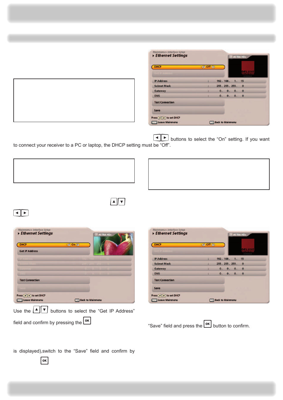 Main menu - interfaces (ci, hard disk and network) | Kathrein UFS 922 si User Manual | Page 132 / 184