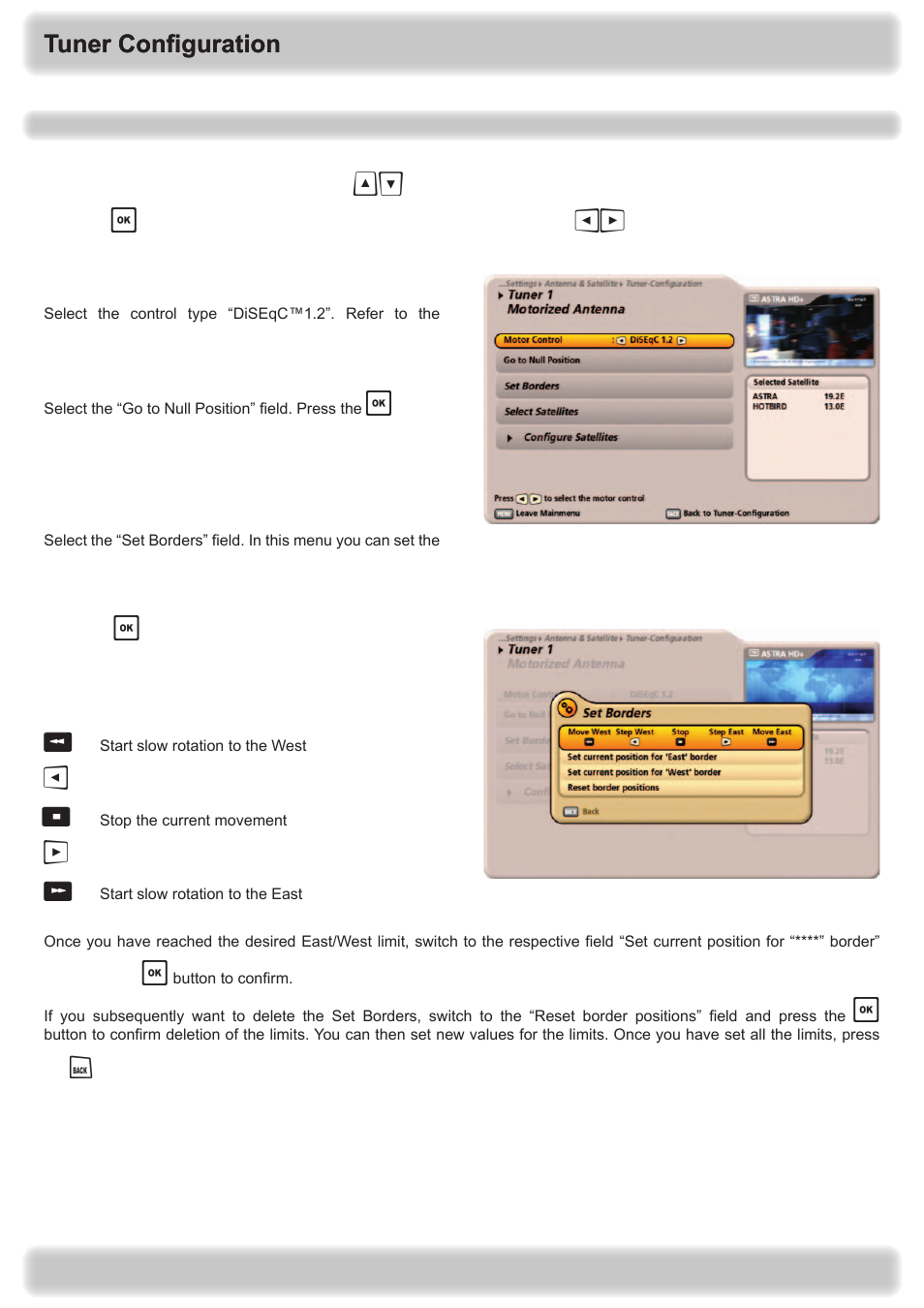 Tuner configuration | Kathrein UFS 922 si User Manual | Page 144 / 184