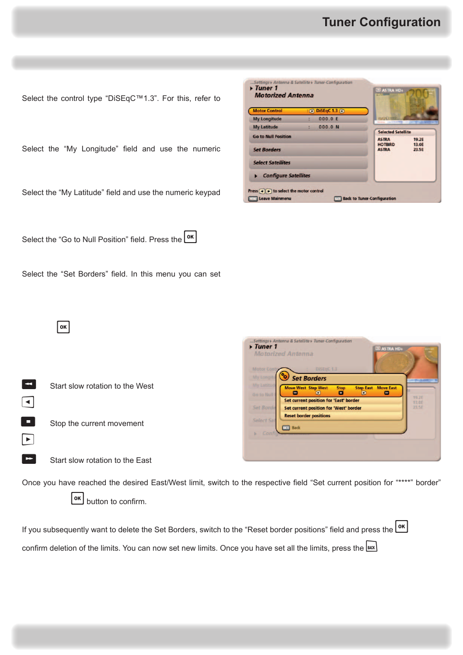 Tuner configuration | Kathrein UFS 922 si User Manual | Page 147 / 184