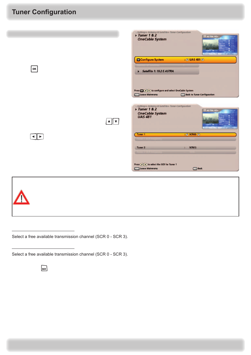 Tuner configuration | Kathrein UFS 922 si User Manual | Page 154 / 184