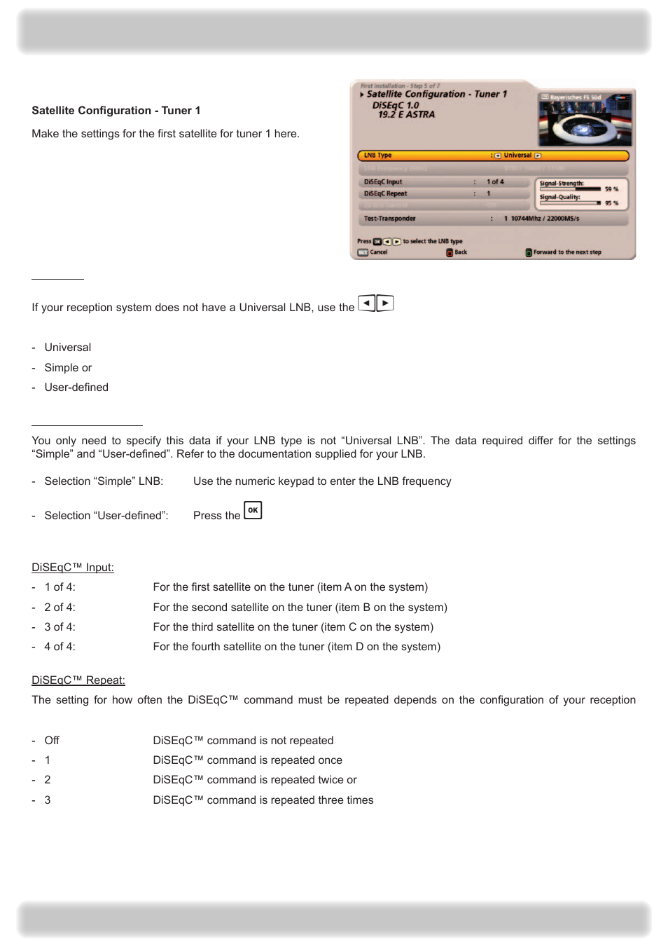Connection and setup | Kathrein UFS 922 si User Manual | Page 20 / 184