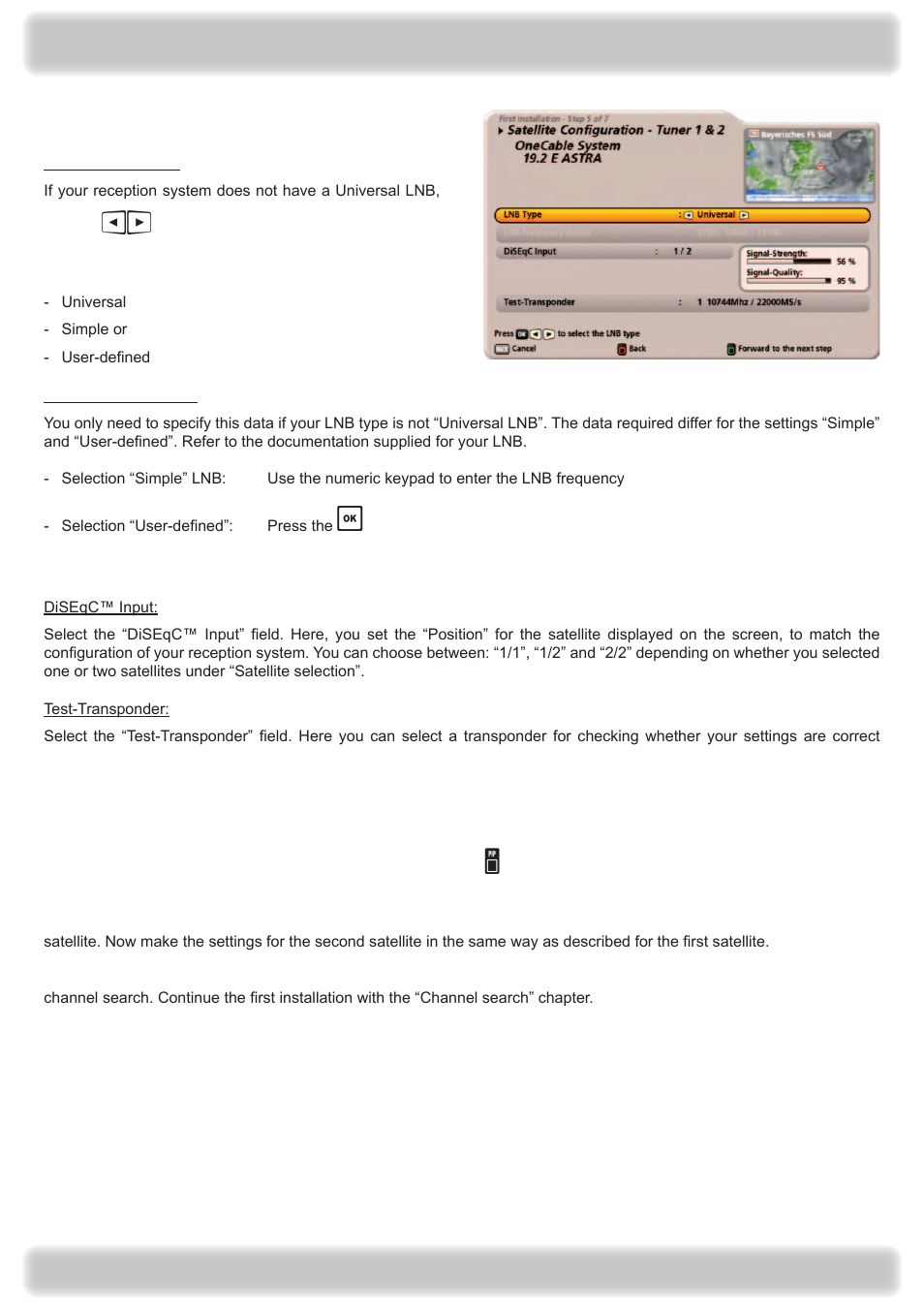 Connection and setup | Kathrein UFS 922 si User Manual | Page 40 / 184