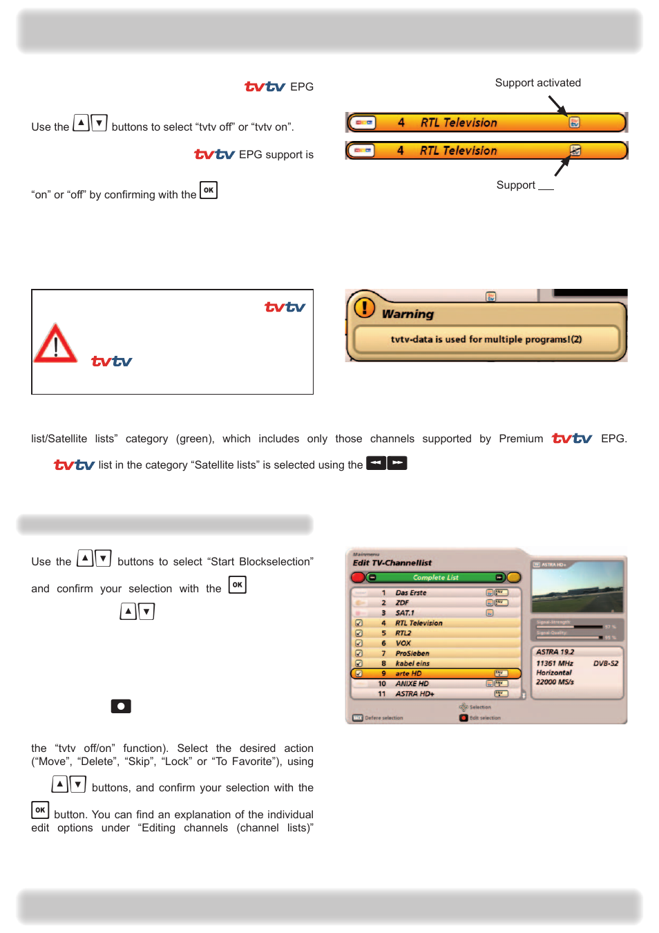 Editing the channel list | Kathrein UFS 922 si User Manual | Page 79 / 184