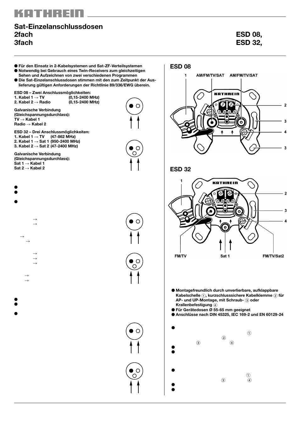 Kathrein ESD 08 User Manual | 2 pages