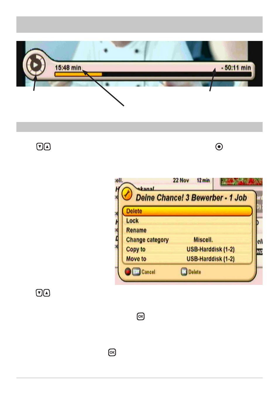 Playback | Kathrein UFS 910 User Manual | Page 11 / 16