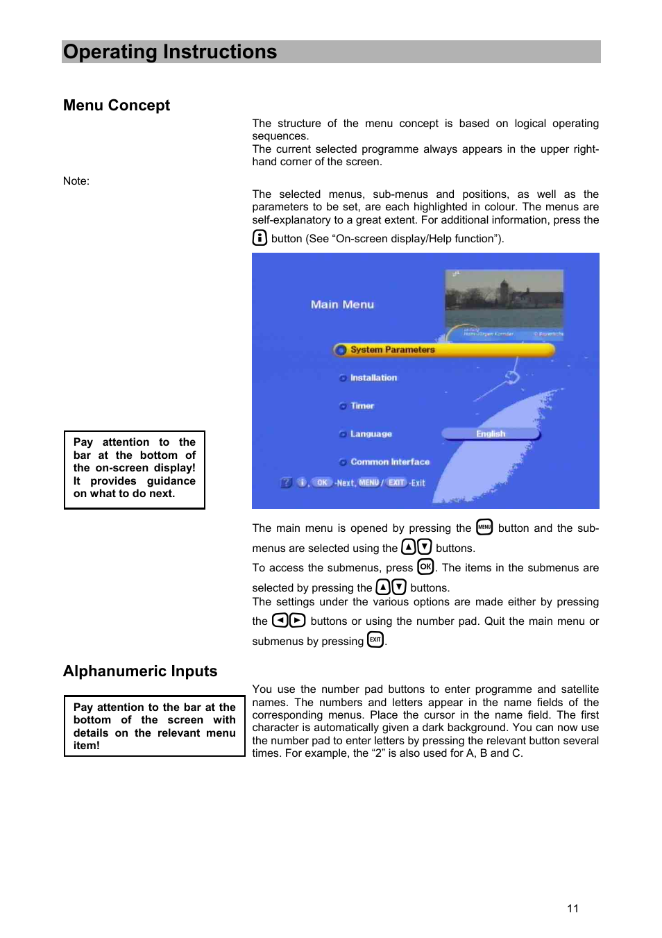 Operating instructions | Kathrein UFD 580 User Manual | Page 11 / 100