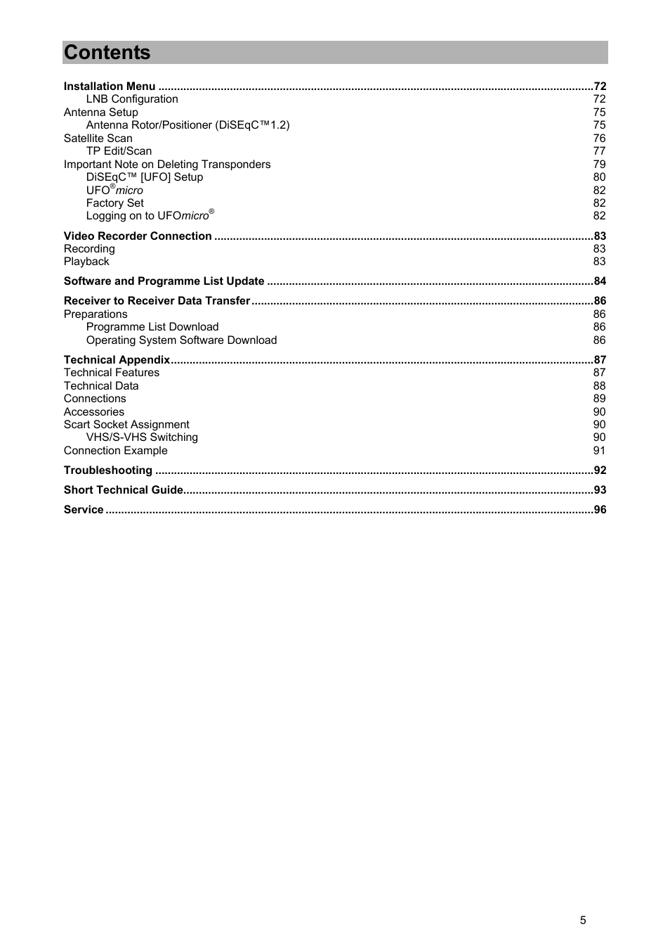 Kathrein UFD 580 User Manual | Page 5 / 100