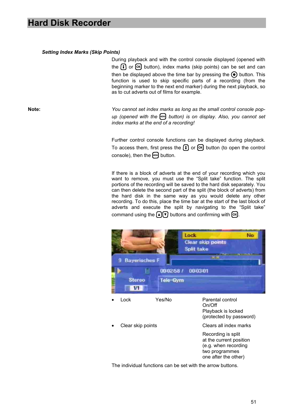 Hard disk recorder | Kathrein UFD 580 User Manual | Page 51 / 100