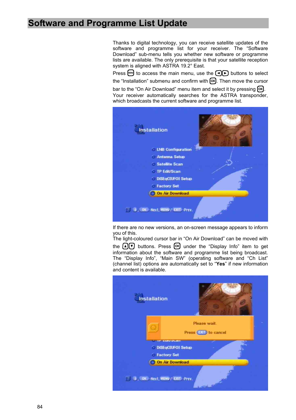Software and programme list update | Kathrein UFD 580 User Manual | Page 84 / 100
