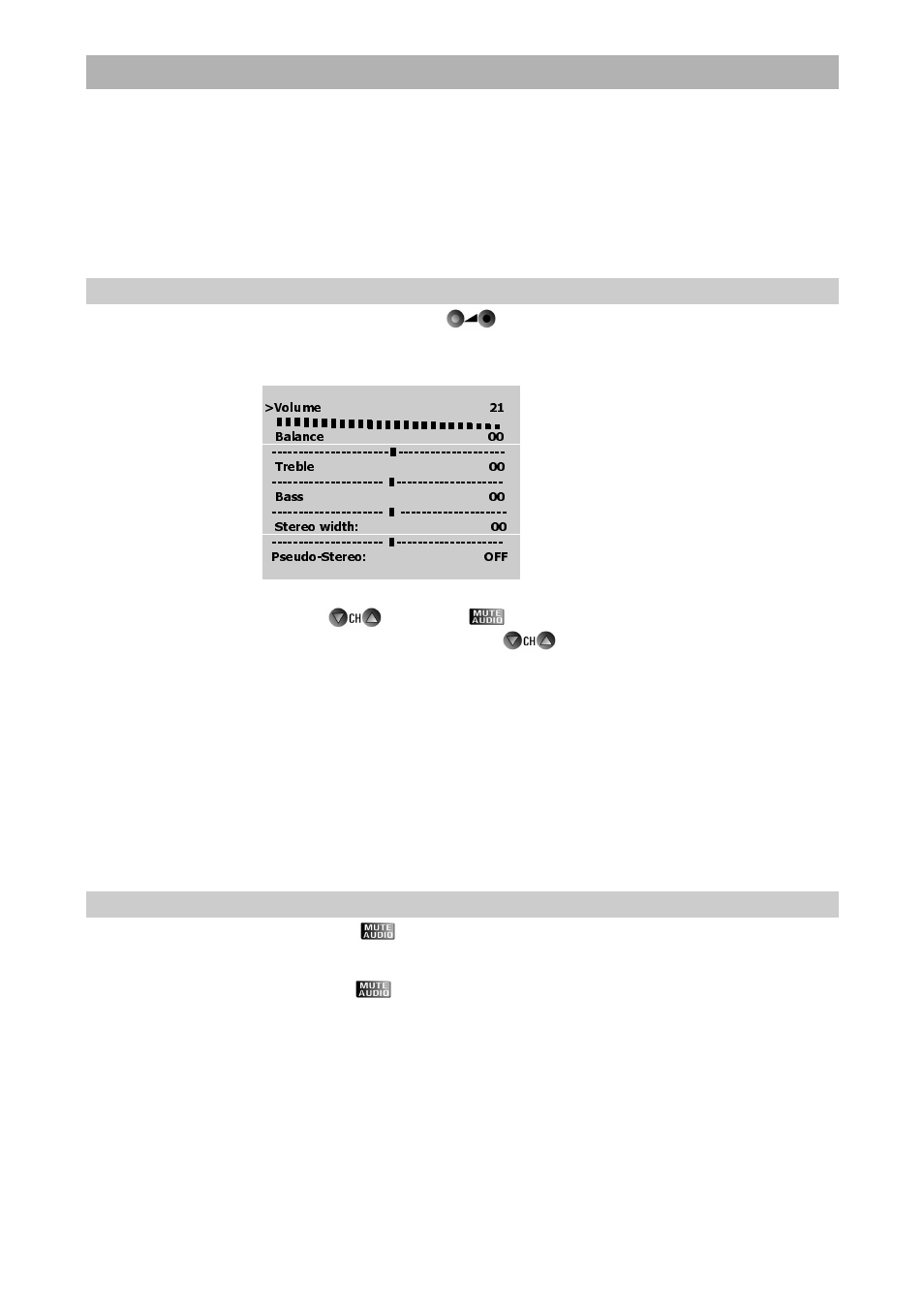 Receiver operation, Adjusting volume, balance and tone, Muting the sound | Kathrein UFD 345 User Manual | Page 11 / 34