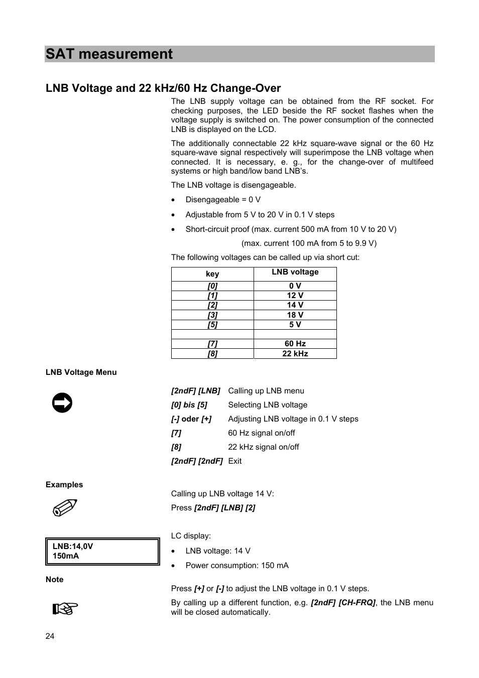 Sat measurement | Kathrein MSK 25 User Manual | Page 24 / 56