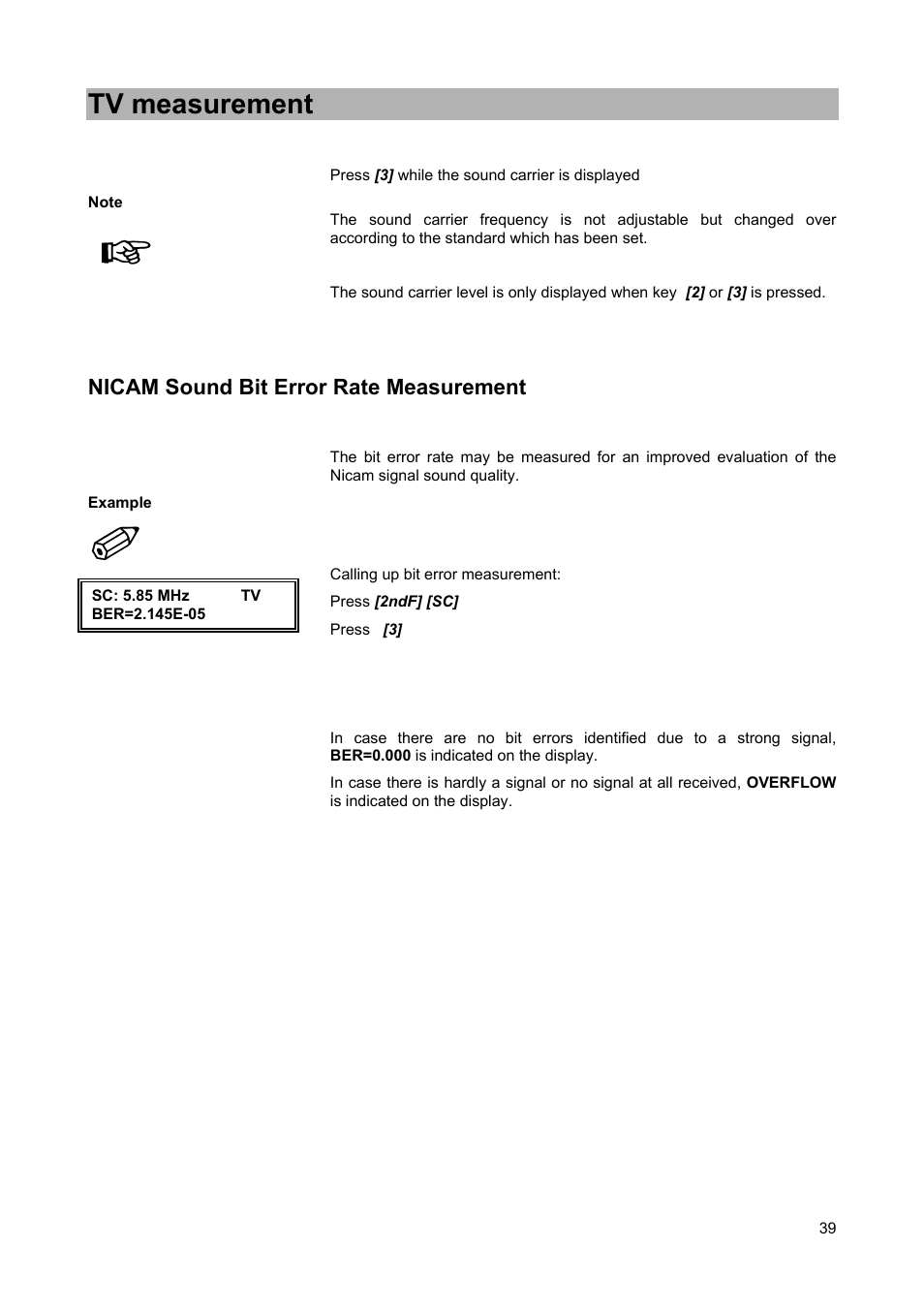 Tv measurement | Kathrein MSK 25 User Manual | Page 39 / 56