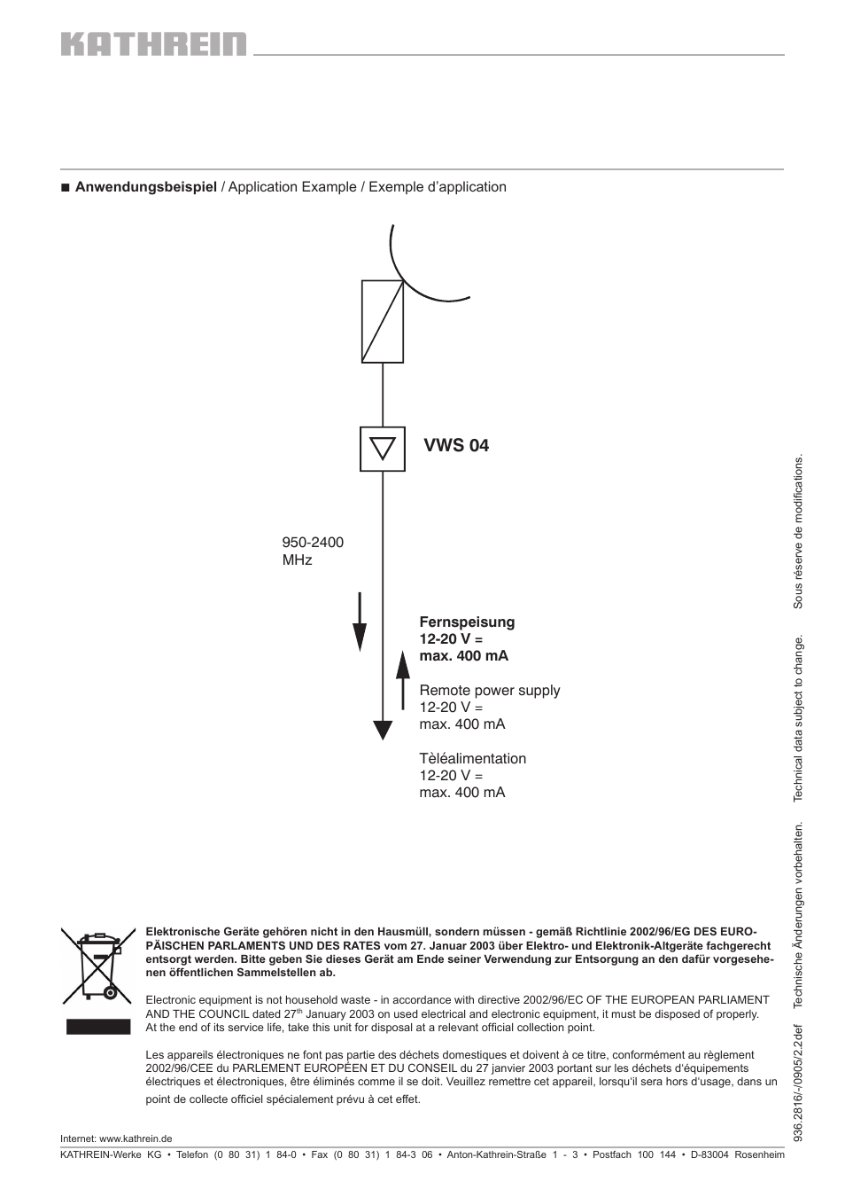 Vws 04 | Kathrein VWS 04 User Manual | Page 2 / 2