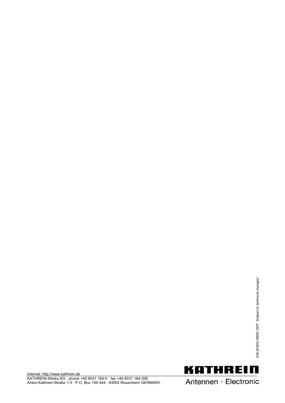 Kathrein Euroline UFE 370/S User Manual | Page 36 / 36