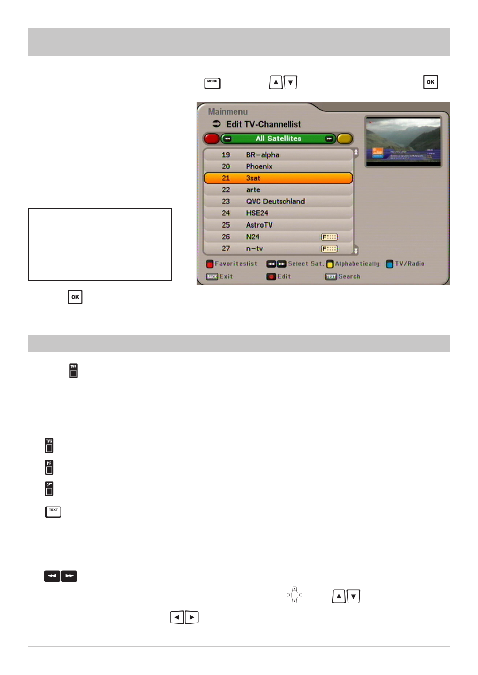 Edit channel list | Kathrein UFS 640si User Manual | Page 44 / 80