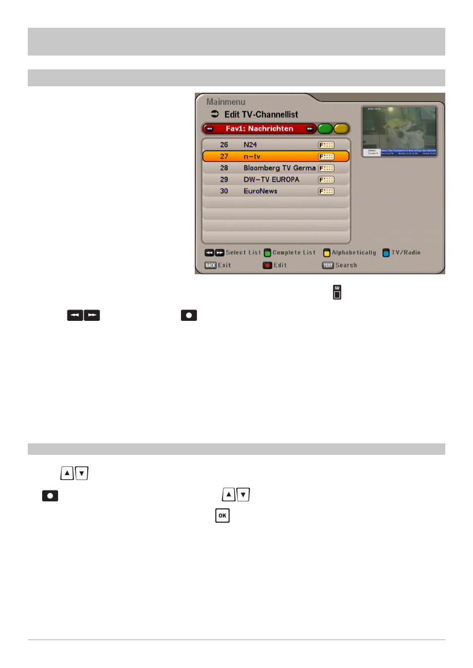 Edit channel list | Kathrein UFS 640si User Manual | Page 48 / 80