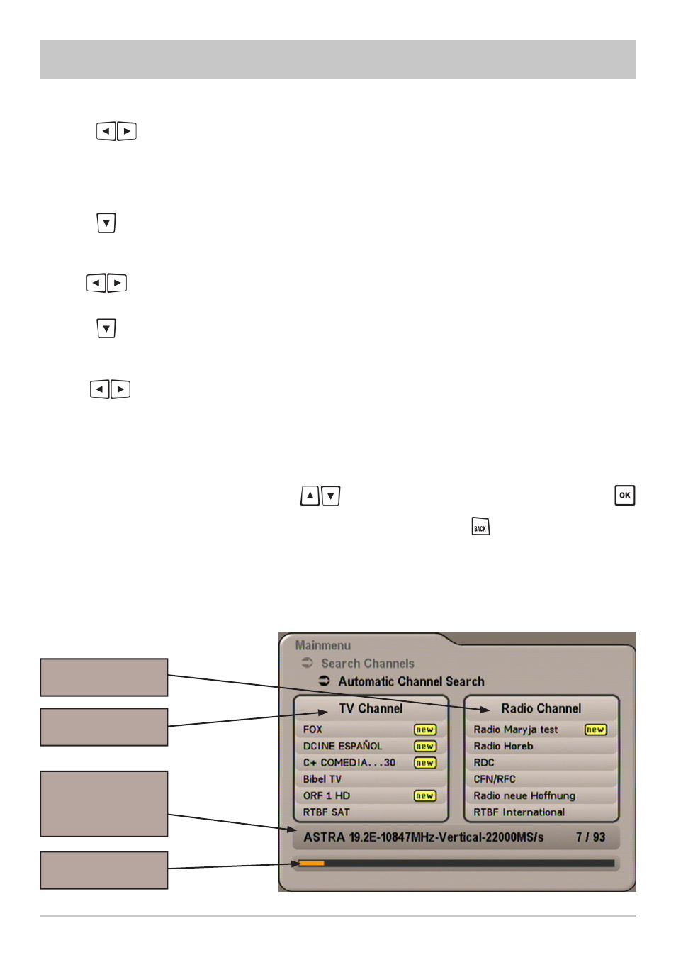 Search channels (channel search) | Kathrein UFS 640si User Manual | Page 51 / 80