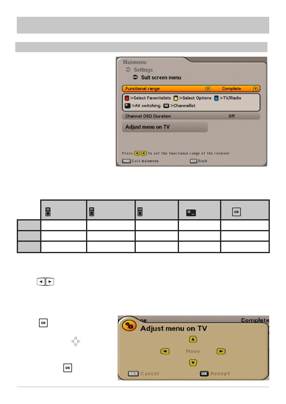 Settings | Kathrein UFS 640si User Manual | Page 60 / 80