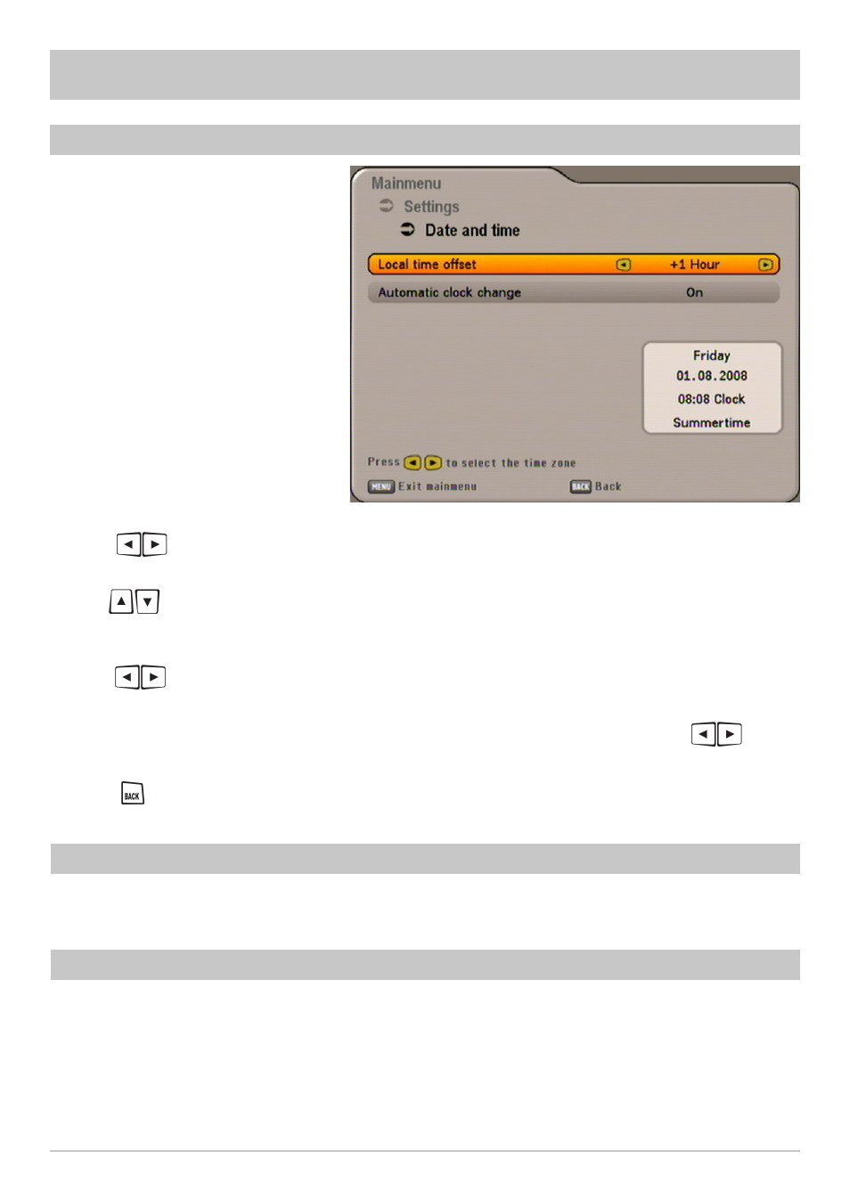 Settings | Kathrein UFS 640si User Manual | Page 61 / 80