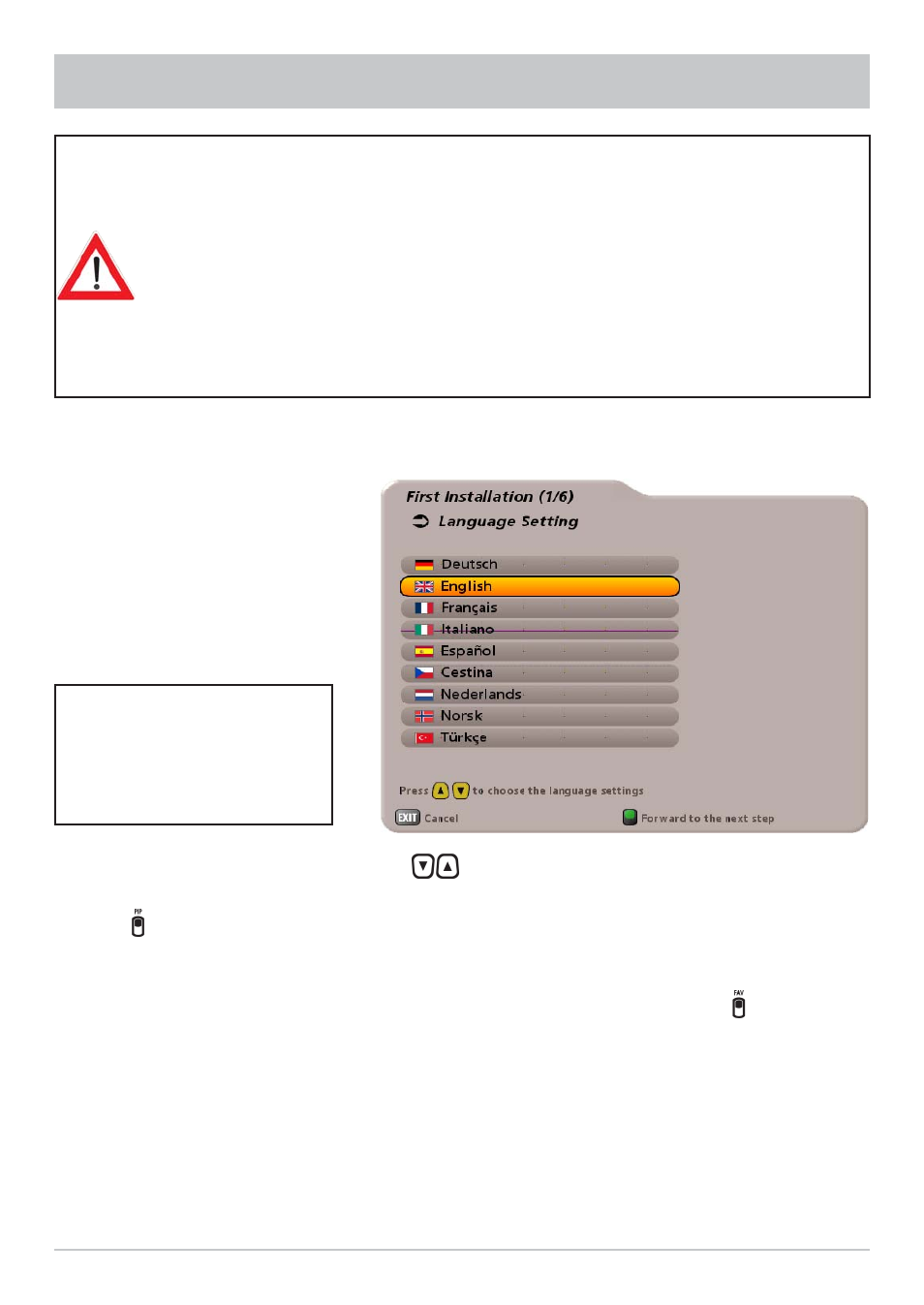 First installation | Kathrein MobiSet 3 Digital CAP 700 User Manual | Page 44 / 60
