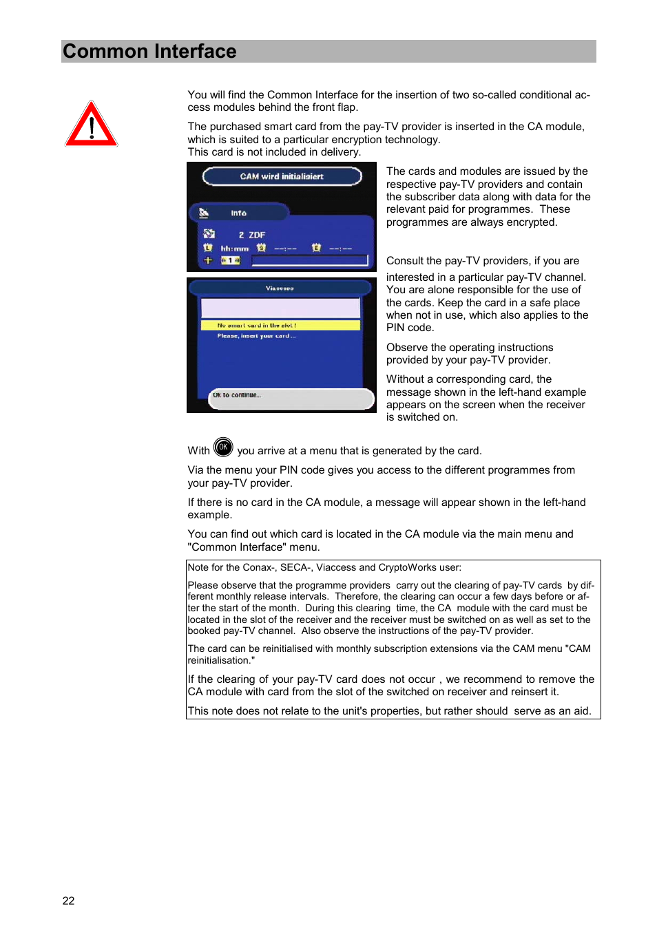 Common interface | Kathrein UFD 515 User Manual | Page 22 / 57