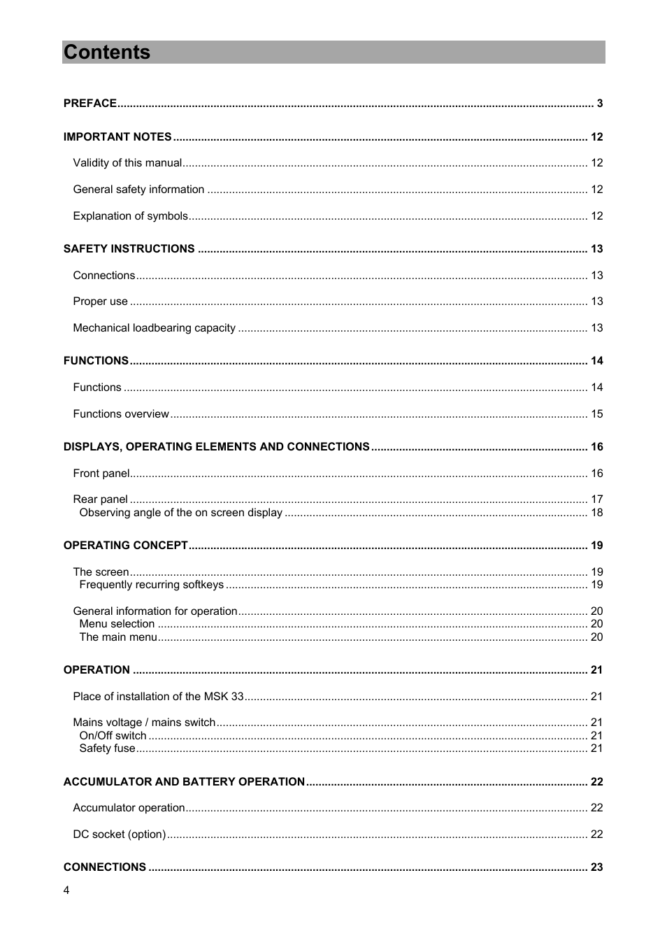 Kathrein MSK 33 User Manual | Page 4 / 116