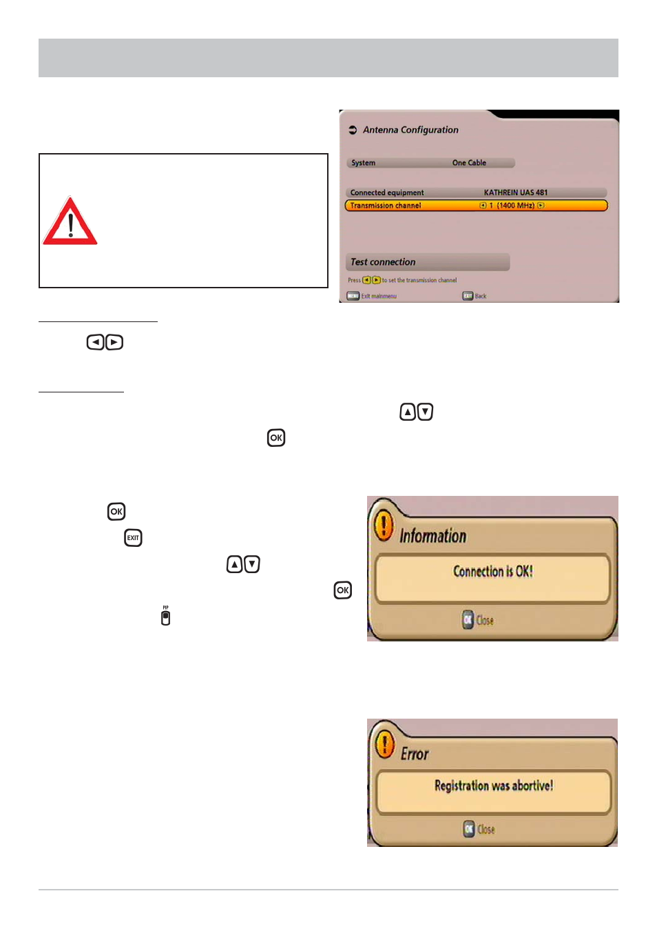 First installation: single-cable system (manual) | Kathrein UFS 902 User Manual | Page 24 / 88