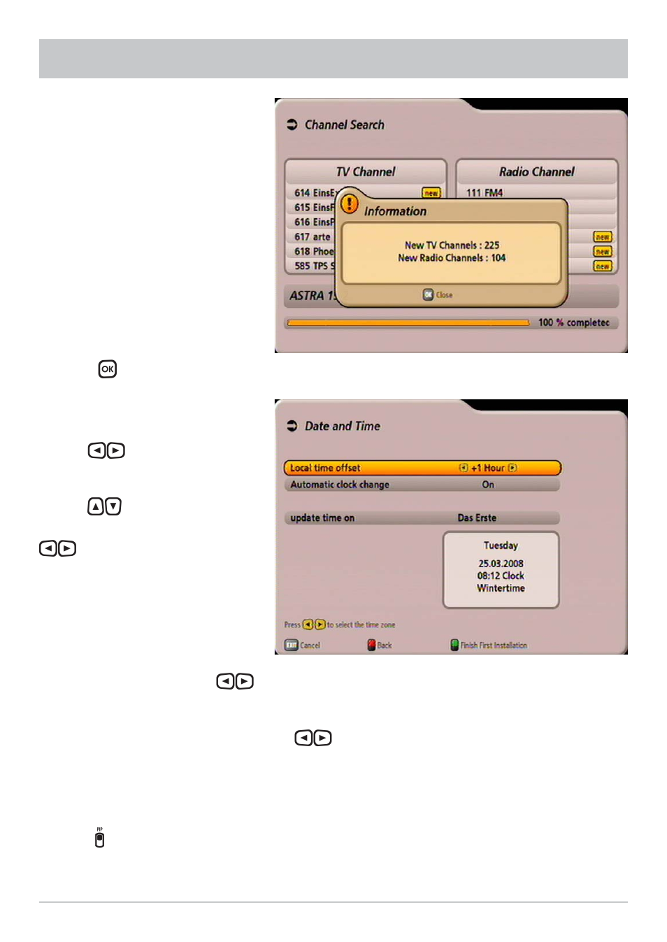 First installation: channel search | Kathrein UFS 902 User Manual | Page 28 / 88