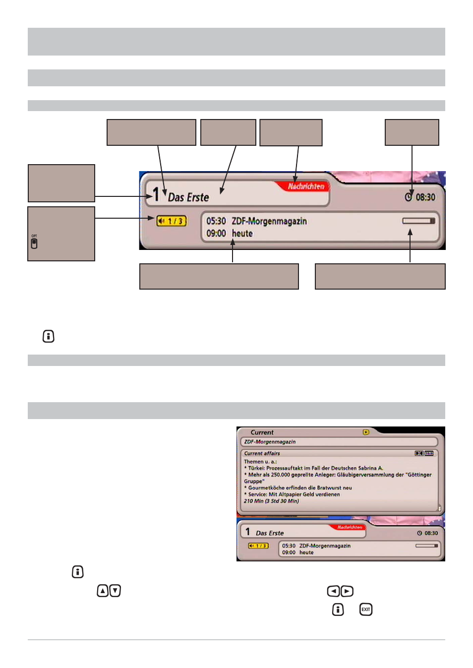 On-screen displays (osd) | Kathrein UFS 902 User Manual | Page 32 / 88