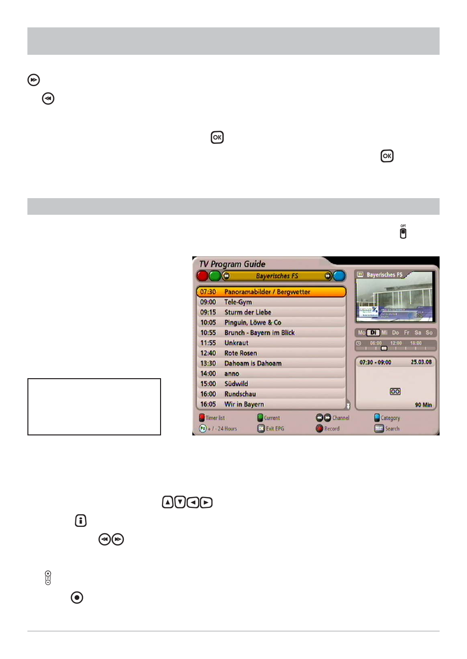 Epg - electronic programme guide | Kathrein UFS 902 User Manual | Page 38 / 88