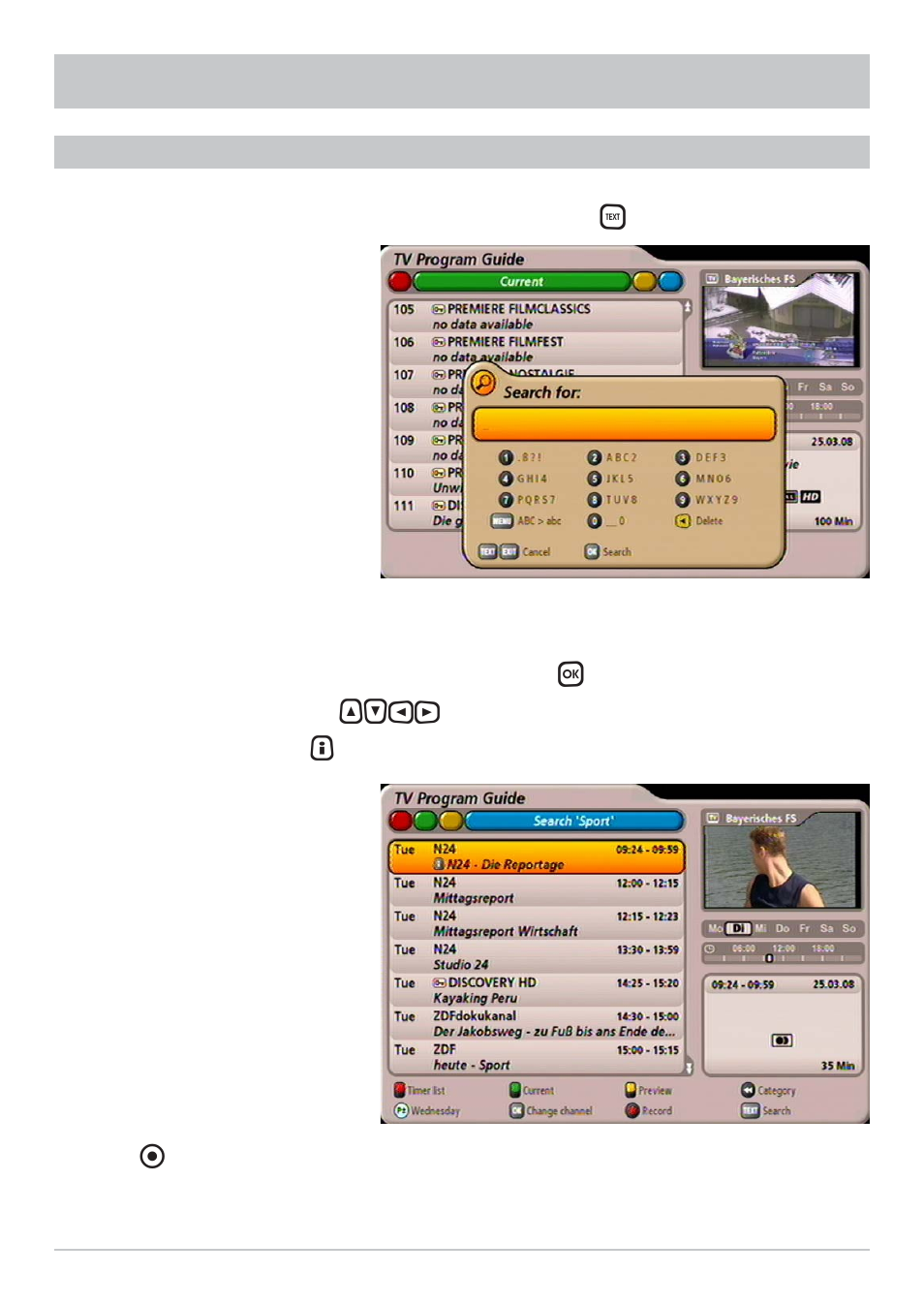 Epg - electronic programme guide | Kathrein UFS 902 User Manual | Page 40 / 88