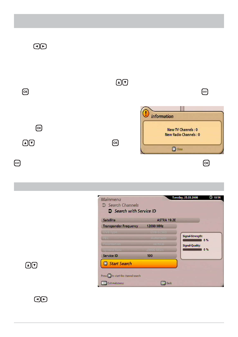 Searching for channels (channel search) | Kathrein UFS 902 User Manual | Page 60 / 88