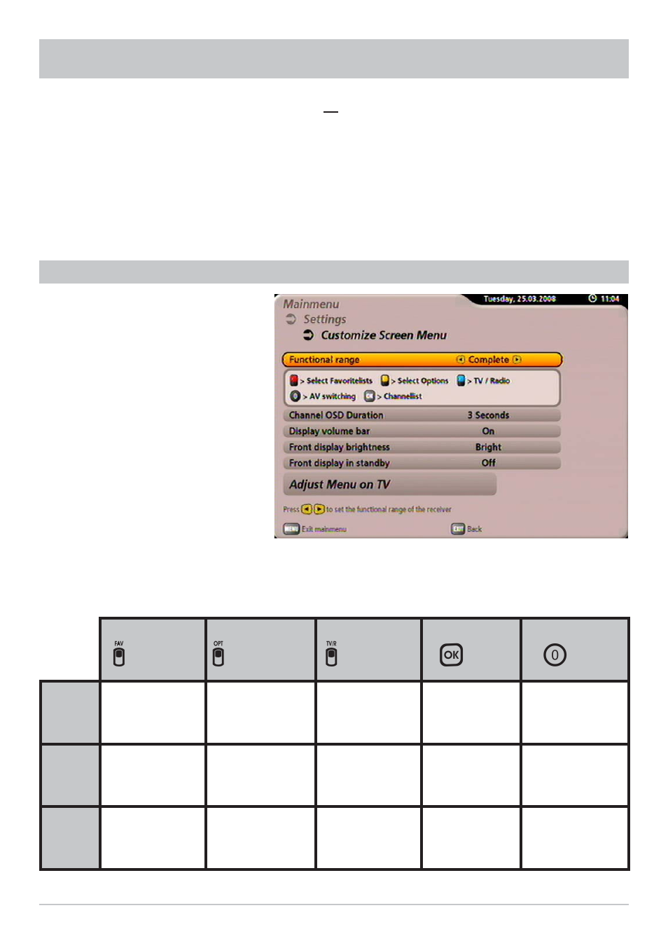 Settings | Kathrein UFS 902 User Manual | Page 65 / 88