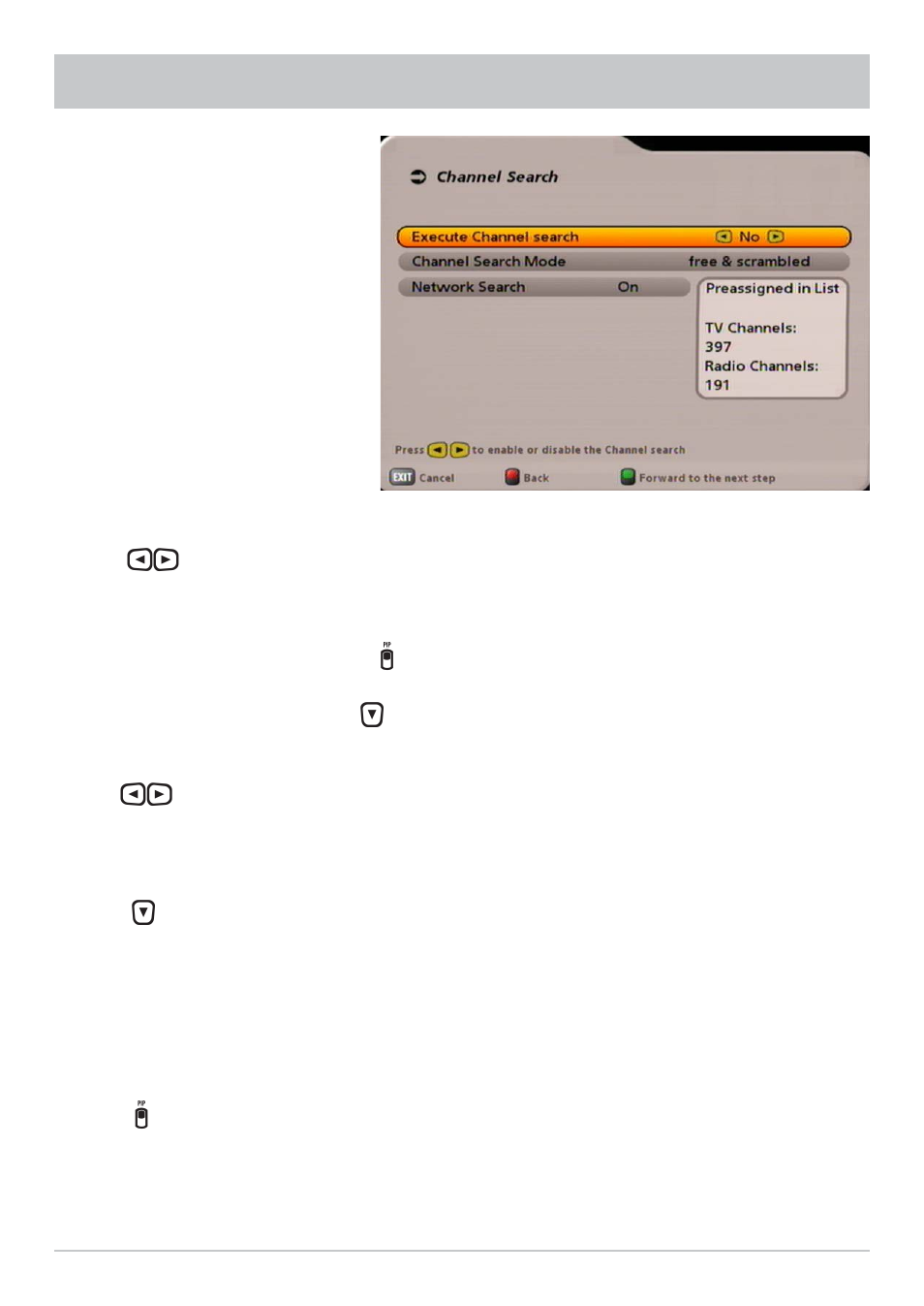 First installation: channel search | Kathrein UFS 700sw User Manual | Page 30 / 88