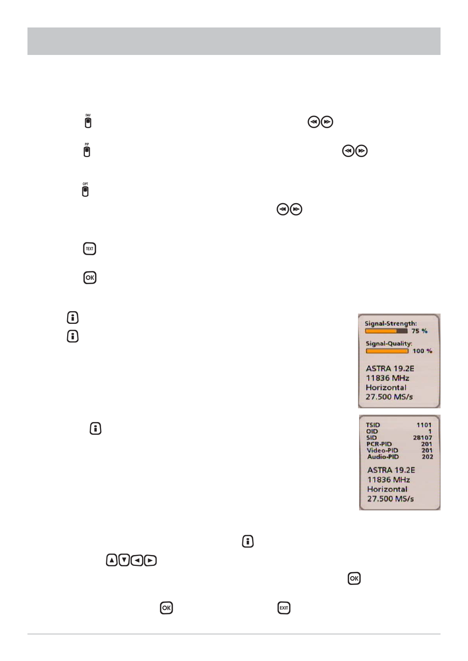 On-screen displays (osd) | Kathrein UFS 700sw User Manual | Page 37 / 88